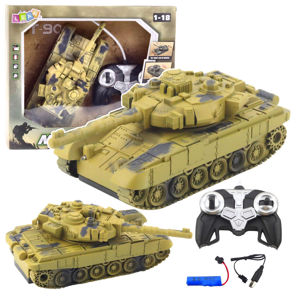 RC tank T90 s otočnou věží a zvuky – vojenský model 1:18