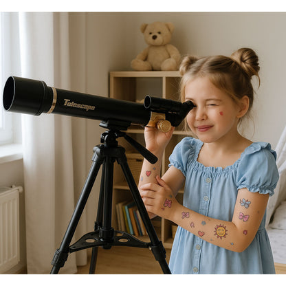 Astronomický teleskop s hliníkovým stativem 1,35 m pro děti
