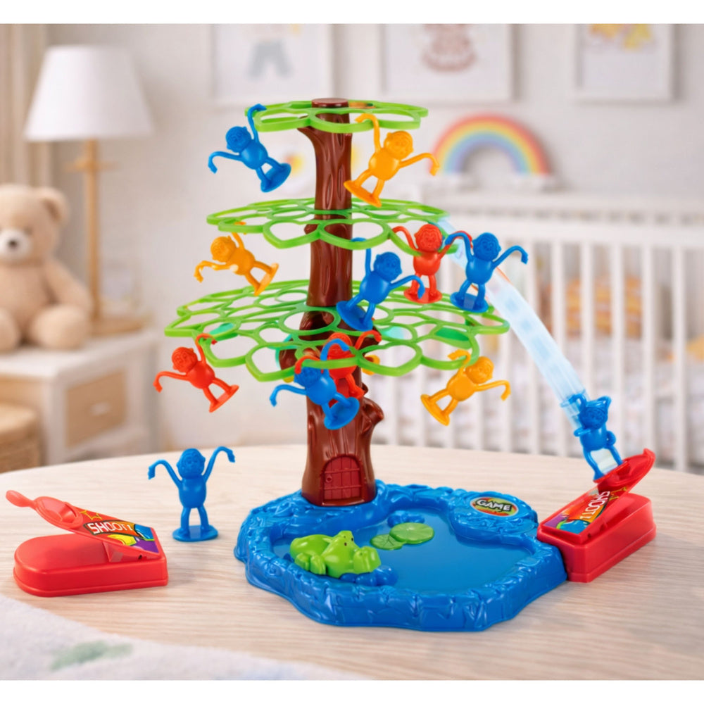 Skákající opičky – arkádová hra s katapultem a stromem