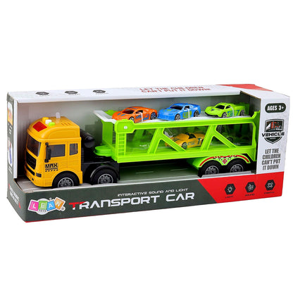 Transportní tahač s autíčky, světly a zvuky – zelený
