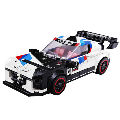 Stavebnice 2v1 sportovní auto a robot – 320 dílků