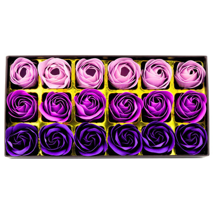 Flower Box s 18 vonícími dekorativními růžemi – fialová