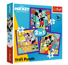 Puzzle 3v1 Mickey Mouse a přátelé – 20, 36 a 50 dílků – Trefl