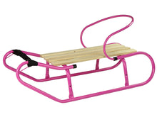 Metal Sled with Backrest Strap Pink