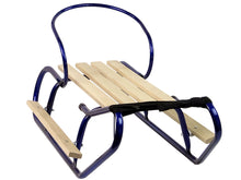 Metal Sled with Backrest Strap Blue