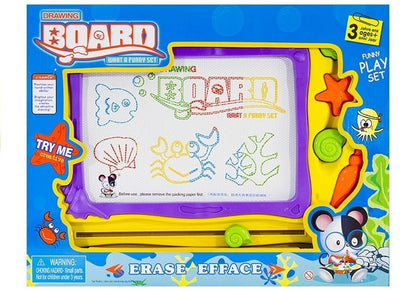 Blackboard with Stamps and Colorful Background