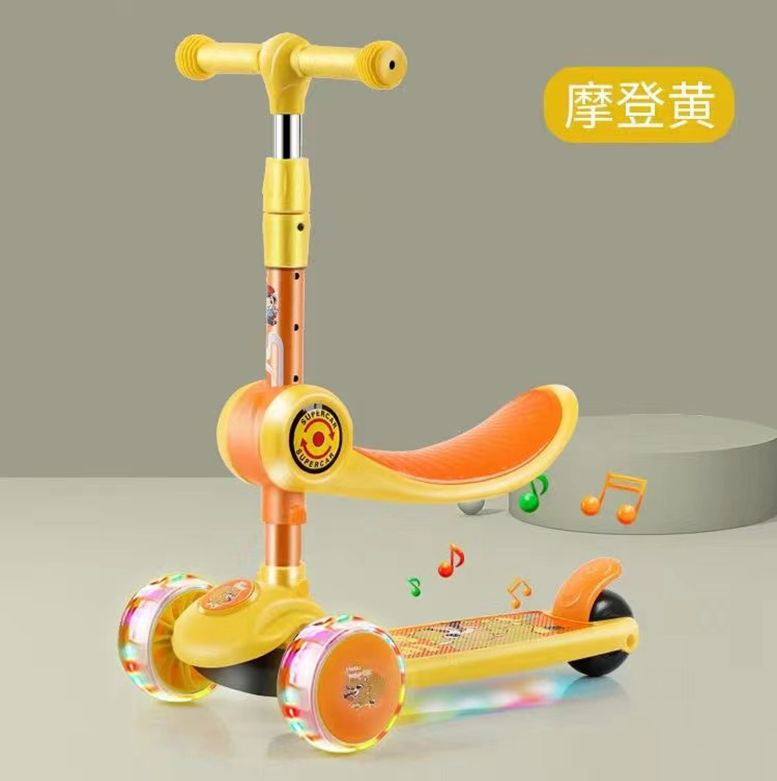 Three-wheeled Balancing Scooter Saddle Yellow Music Diodes Squirrel