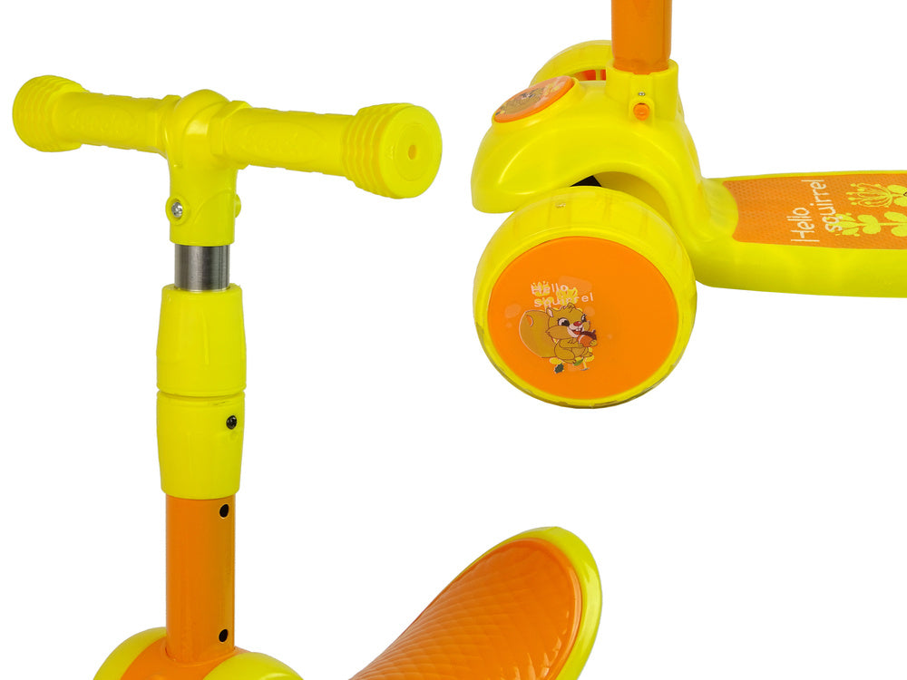 Three-wheeled Balancing Scooter Saddle Yellow Music Diodes Squirrel