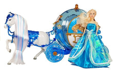 Zestaw Lalka w Karocy Koń do Czesania  Niebieska