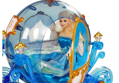 Zestaw Lalka w Karocy Koń do Czesania  Niebieska