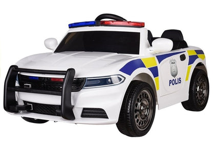 Police Electric Ride-On Car - White