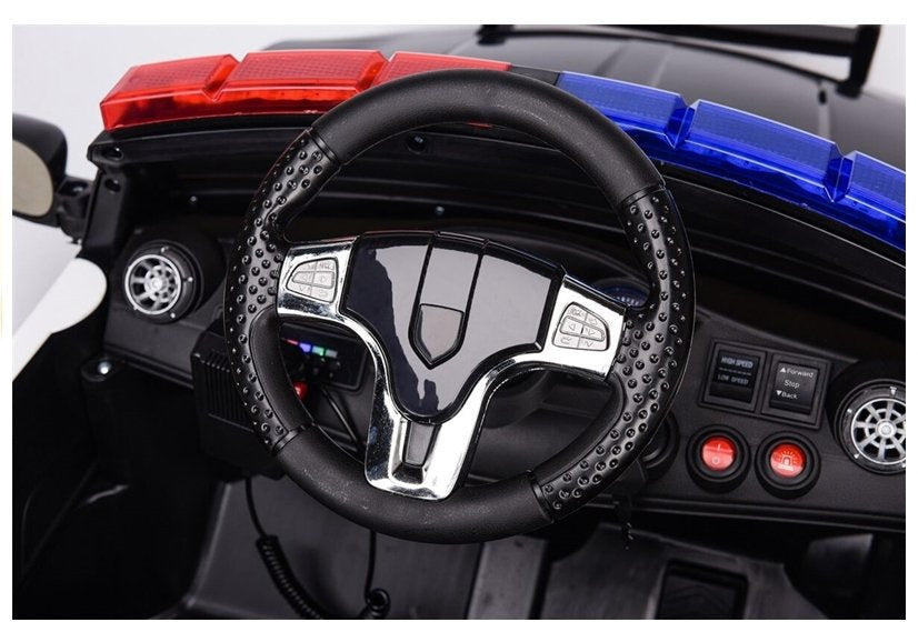 Police Electric Ride-On Car - White