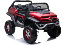 Elektrické autíčko Mercedes Unimog – červené, 12V, 2x45W