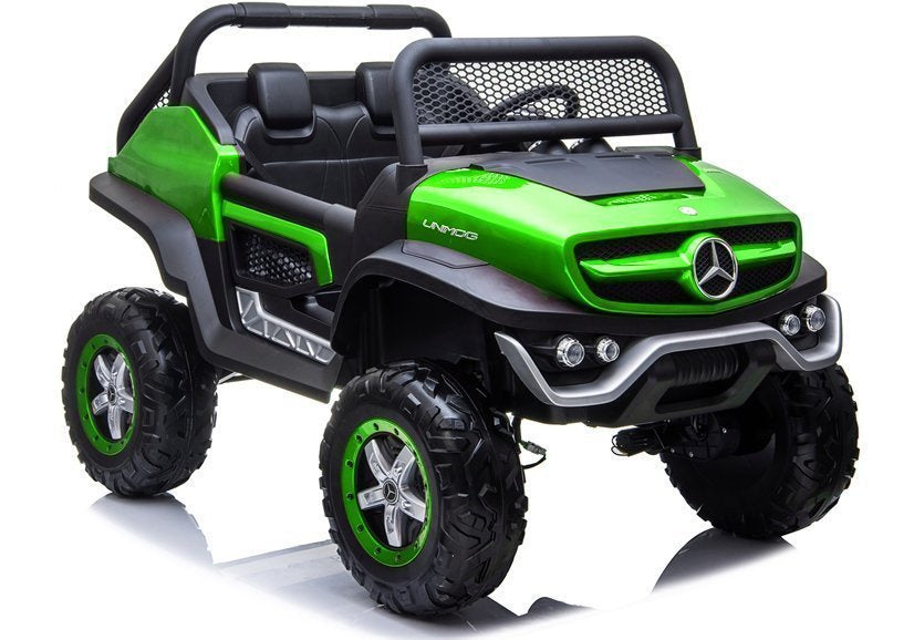 Elektrické autíčko Mercedes Unimog – zelené, 12V – Mercedes