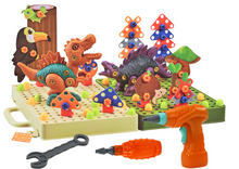 3D puzzle dinosaurus s vrtačkou – stavebnice s nářadím