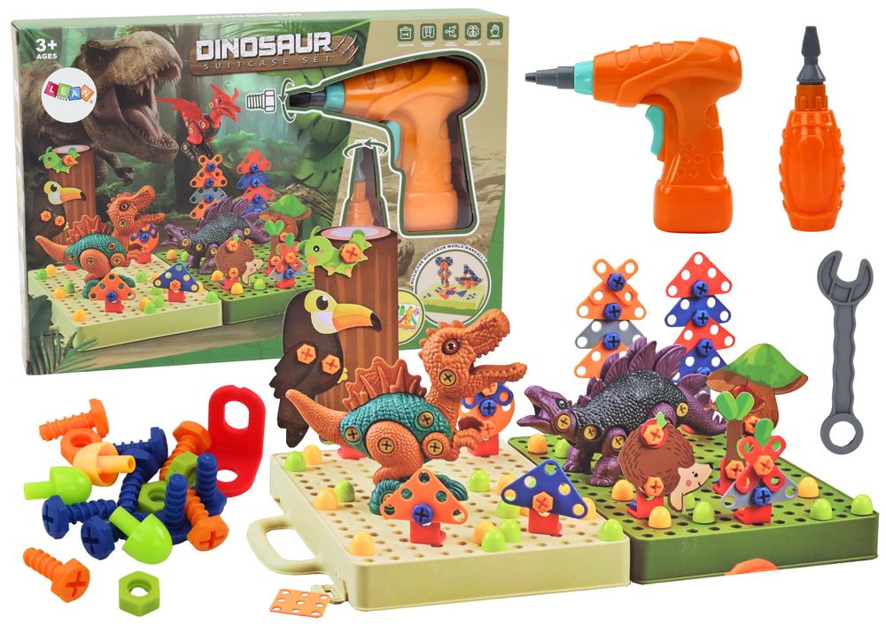 3D puzzle dinosaurus s vrtačkou – stavebnice s nářadím
