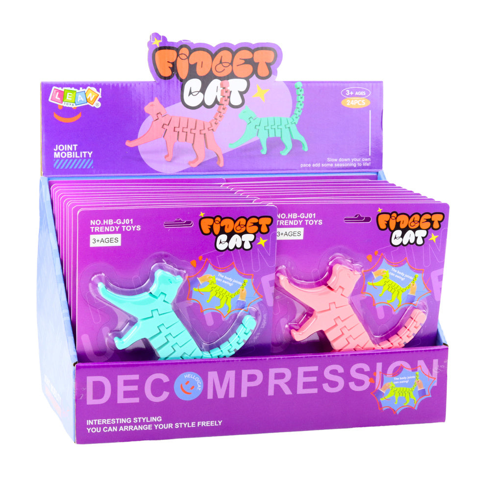 3D puzzle kočka fidget – antistresová hračka ohebná mix