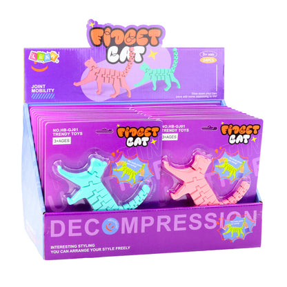 3D puzzle kočka fidget – antistresová hračka ohebná mix