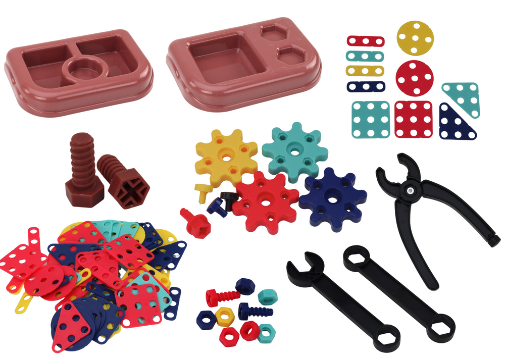 3D puzzle stavebnice s vrtačkou – DIY konstrukce v kufříku