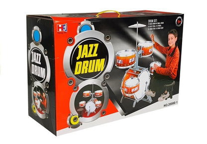 Kids Childrens Jazz Drum Set 5 Drums Stool Instrument Music Toy