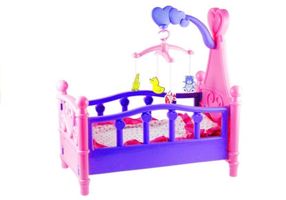 Large Doll Cot with Carousel and Linen