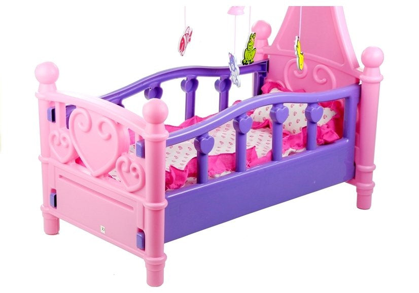 Large Doll Cot with Carousel and Linen