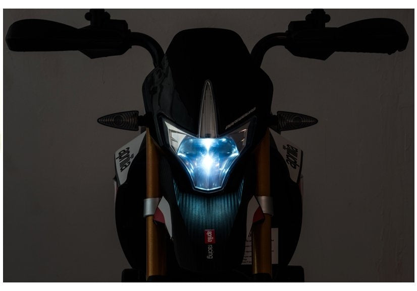 Elektrická motorka pro děti s LED světly – žlutá