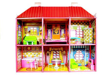 Dolls' House - Large Villa with Furniture + FREE DOLL