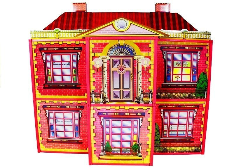 Dolls' House - Large Villa with Furniture + FREE DOLL