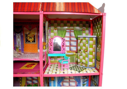 Dolls' House - Large Villa with Furniture + FREE DOLL