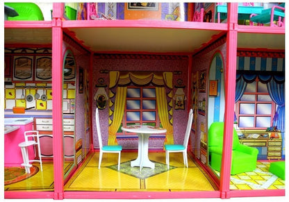Dolls' House - Large Villa with Furniture + FREE DOLL
