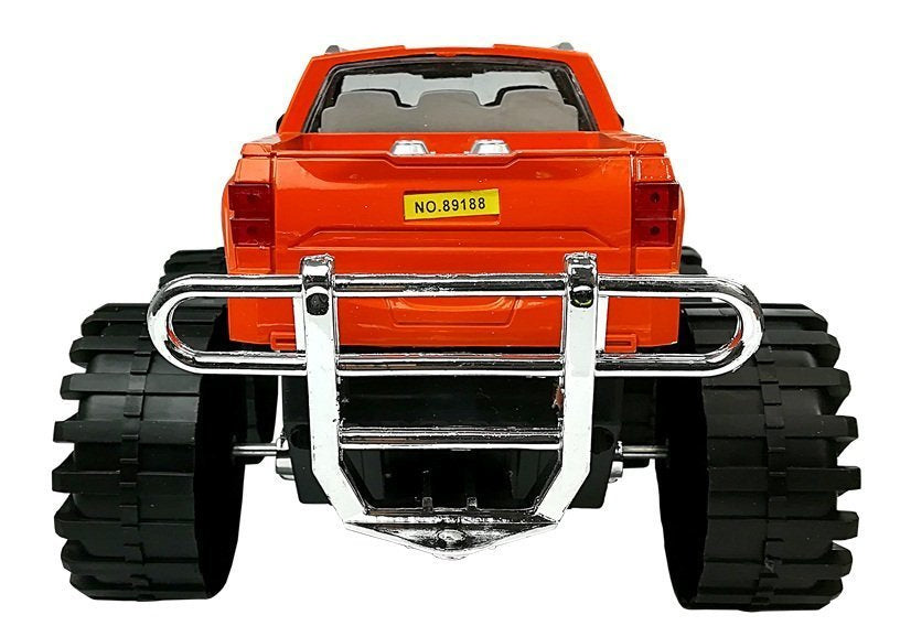 Set of Vehicles Orange Monster Truck Red BMW Caravan 58 cm
