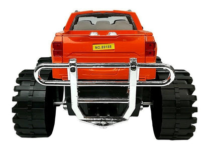 Set of Vehicles Orange Monster Truck Red BMW Caravan 58 cm