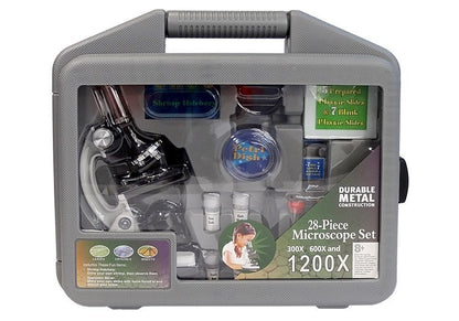 Children's Microscope in a Carrying Case Educational Scientist 28 Elements 300x 600x 1200x