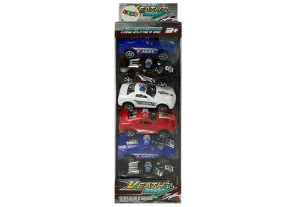 Zestaw Autek Samochodzików Policja z Naciągiem 6 szt