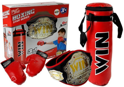 Boxerský set s pytlem, rukavicemi a pásem vítěze