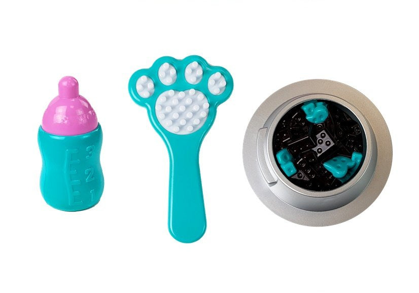 Pluszowy Piesek na Baterie Biały w Brązowe Łaty Akcesoria Dźwięk