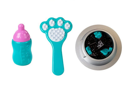 Pluszowy Piesek na Baterie Biały w Brązowe Łaty Akcesoria Dźwięk