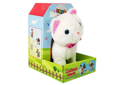 Interaktywny Kot Biały Chodzi i Śpiewa Dźwięk