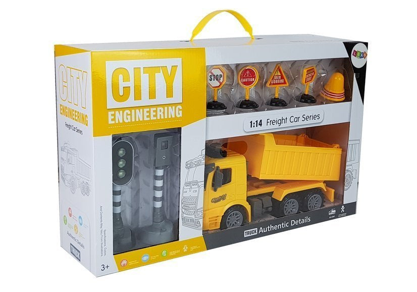 Tipper Set 1:14 Road Signs Lights Speed Camera Yellow