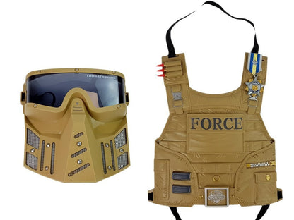 Military Set Weapon Mask Binoculars Vest Compass