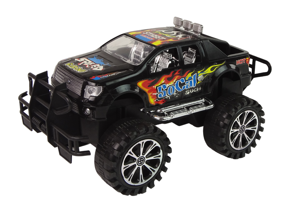 Set terénního auta s bagrem a tahačem – s frikčním pohonem