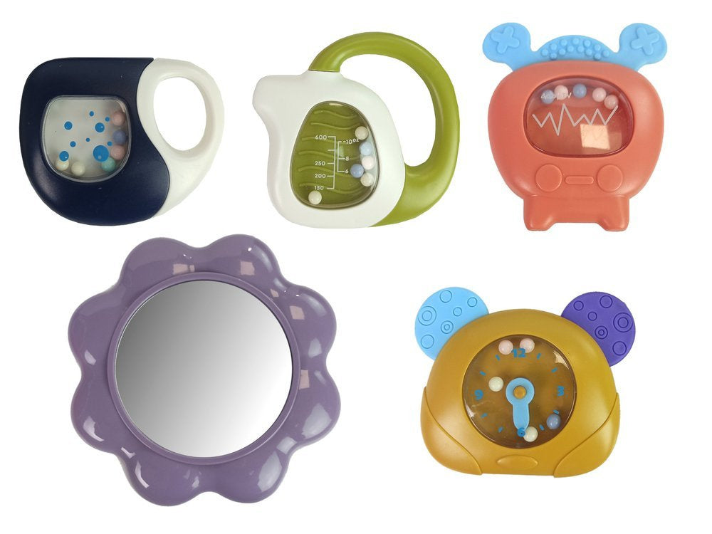 Hrací deka s pianinkem, chrastítky a zrcátkem – růžová