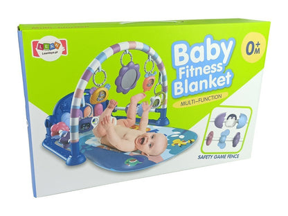 Hrací deka s pianinkem, chrastítky a zrcátkem – růžová