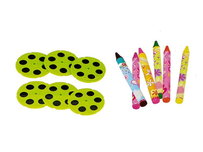 Educational Drawer Table with Projector 36 Pictures Crayons Templates Blue and Red