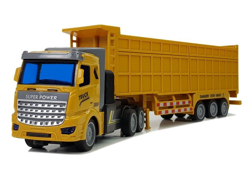 Truck with Large Trailer Remote Control 27 Mhz 1:48 Yellow