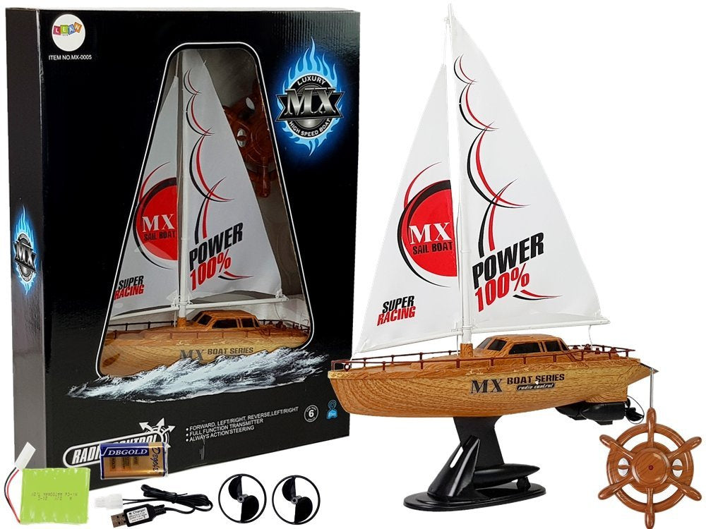Remote Controlled Sailboat 50 cm Pilot Rudder 27 Mhz