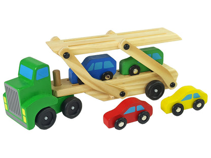 Wooden Green Truck with Trucks Blocks