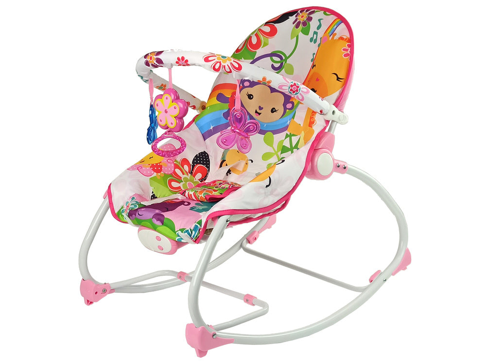 Rocking Chair 2in1 Pink Flower Sounds Vibration
