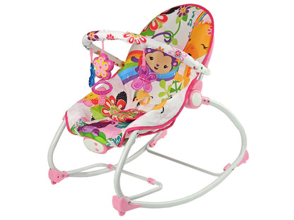 Rocking Chair 2in1 Pink Flower Sounds Vibration